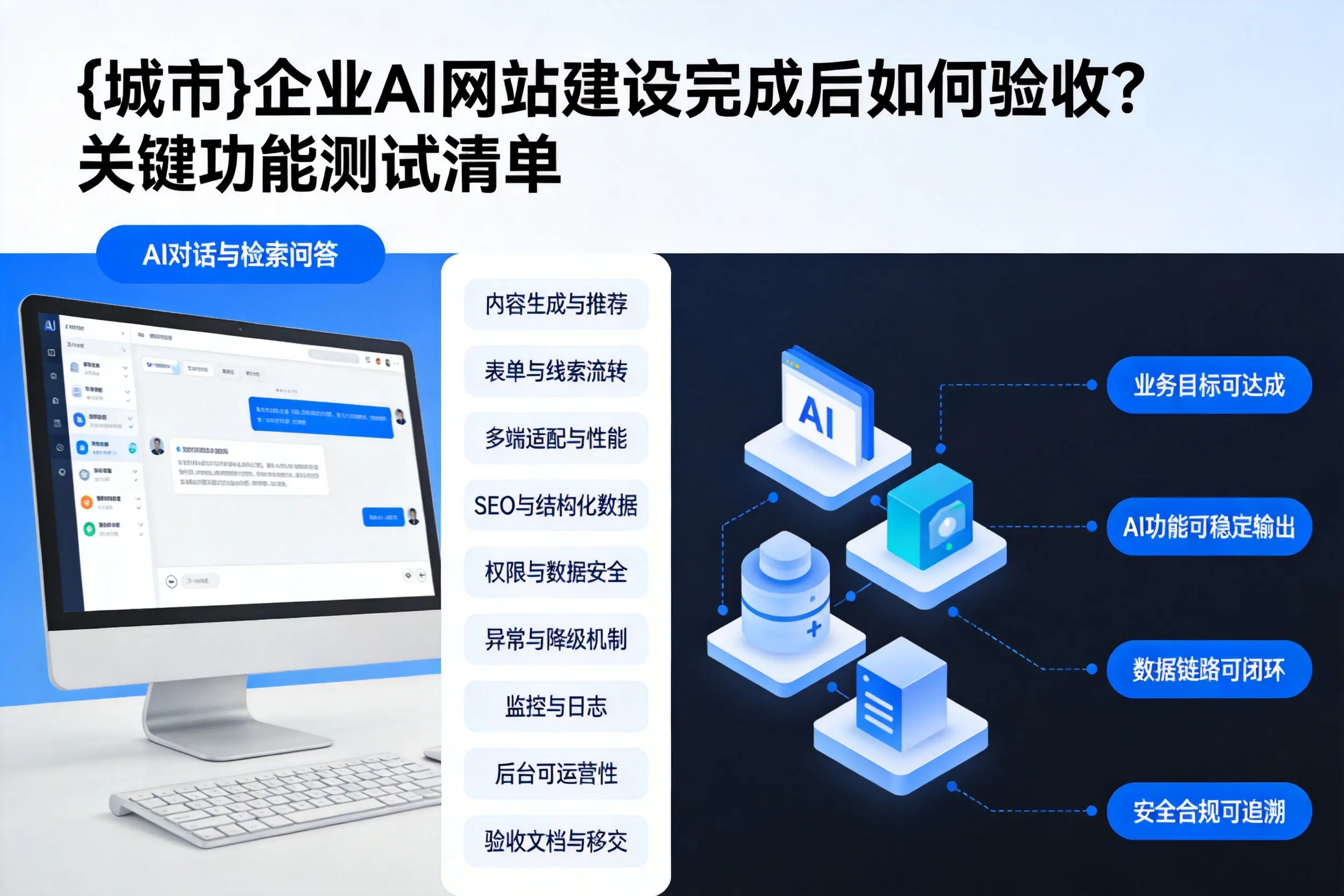 福建企业AI网站建设完成后如何验收？关键功能测试清单