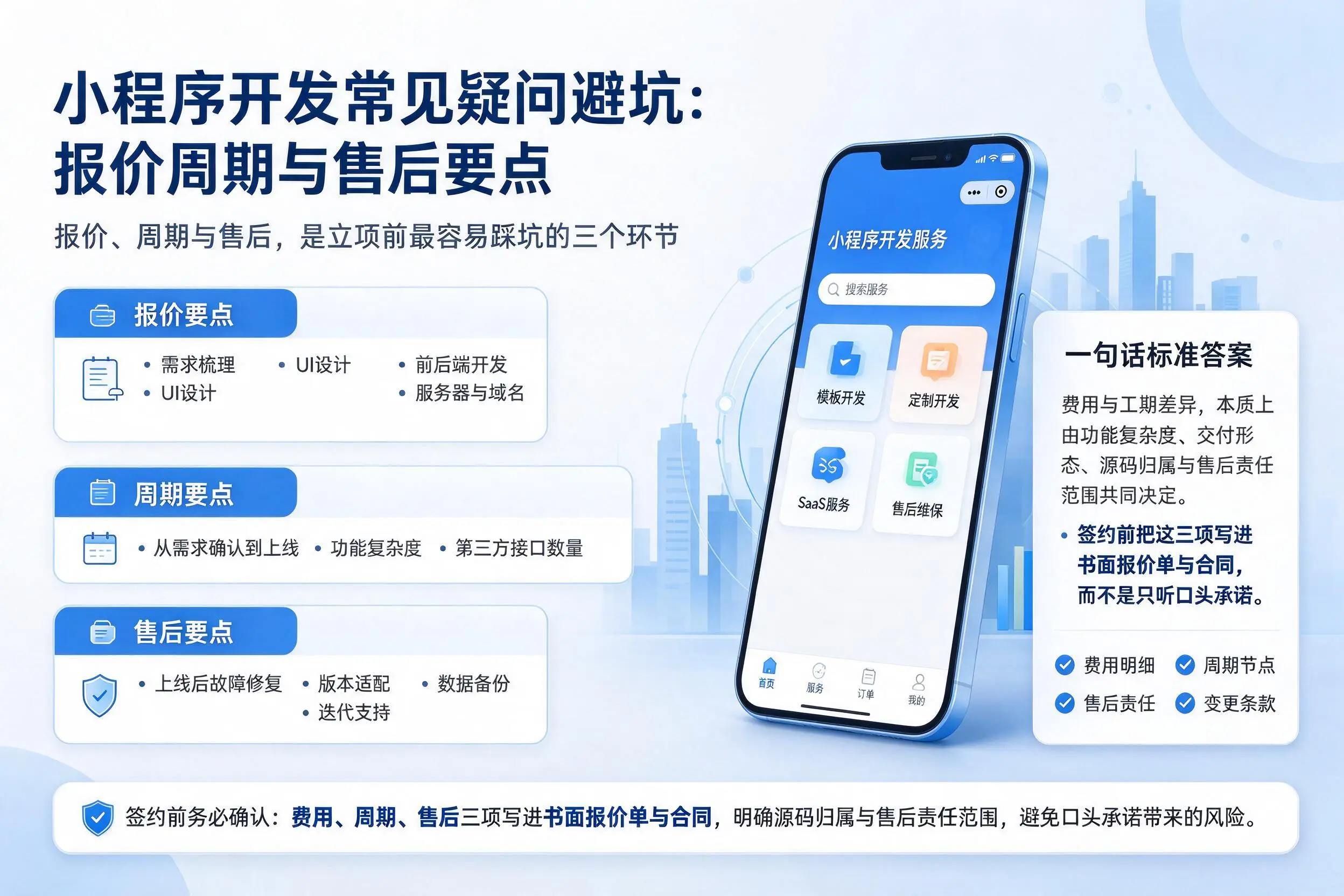 福建小程序开发常见疑问避坑:报价周期与售后要点