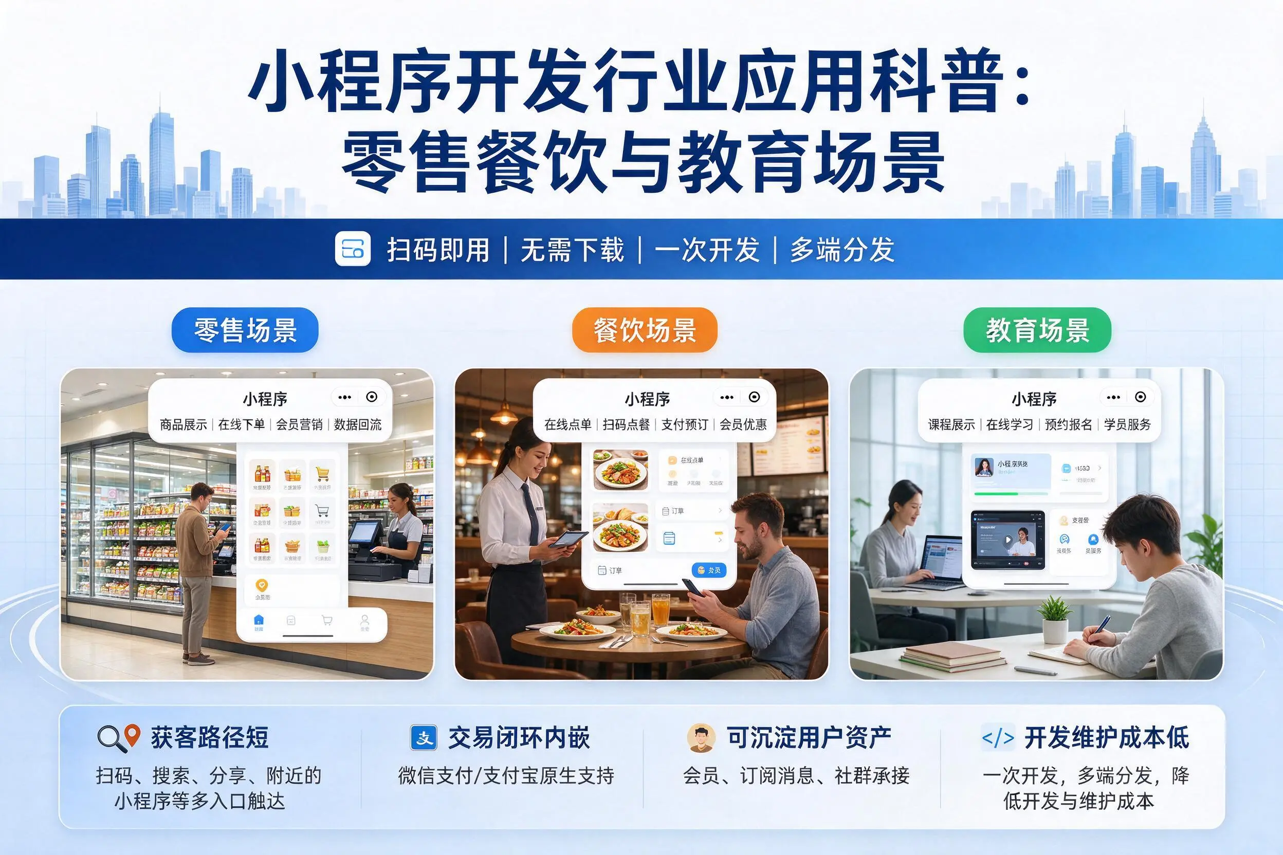 福建小程序开发行业应用科普：零售餐饮与教育场景