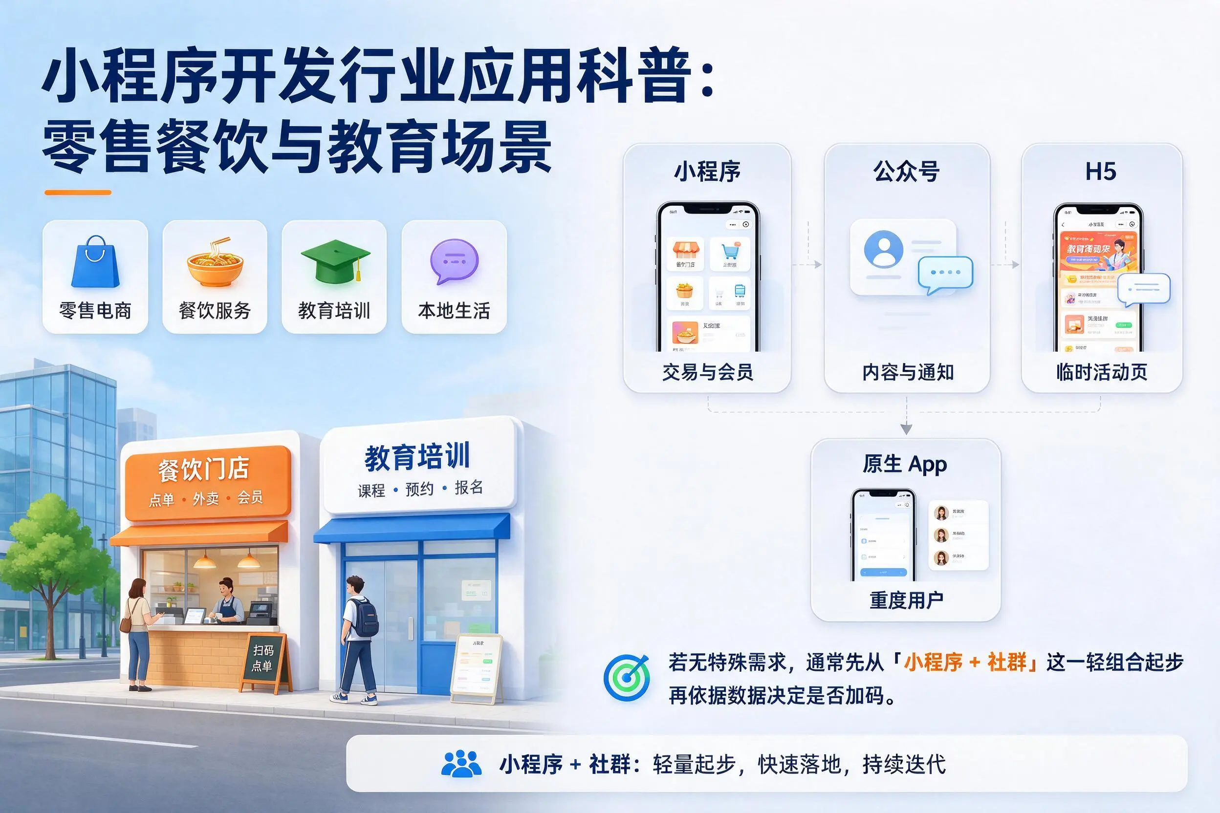 福建小程序开发行业应用科普：零售餐饮与教育场景
