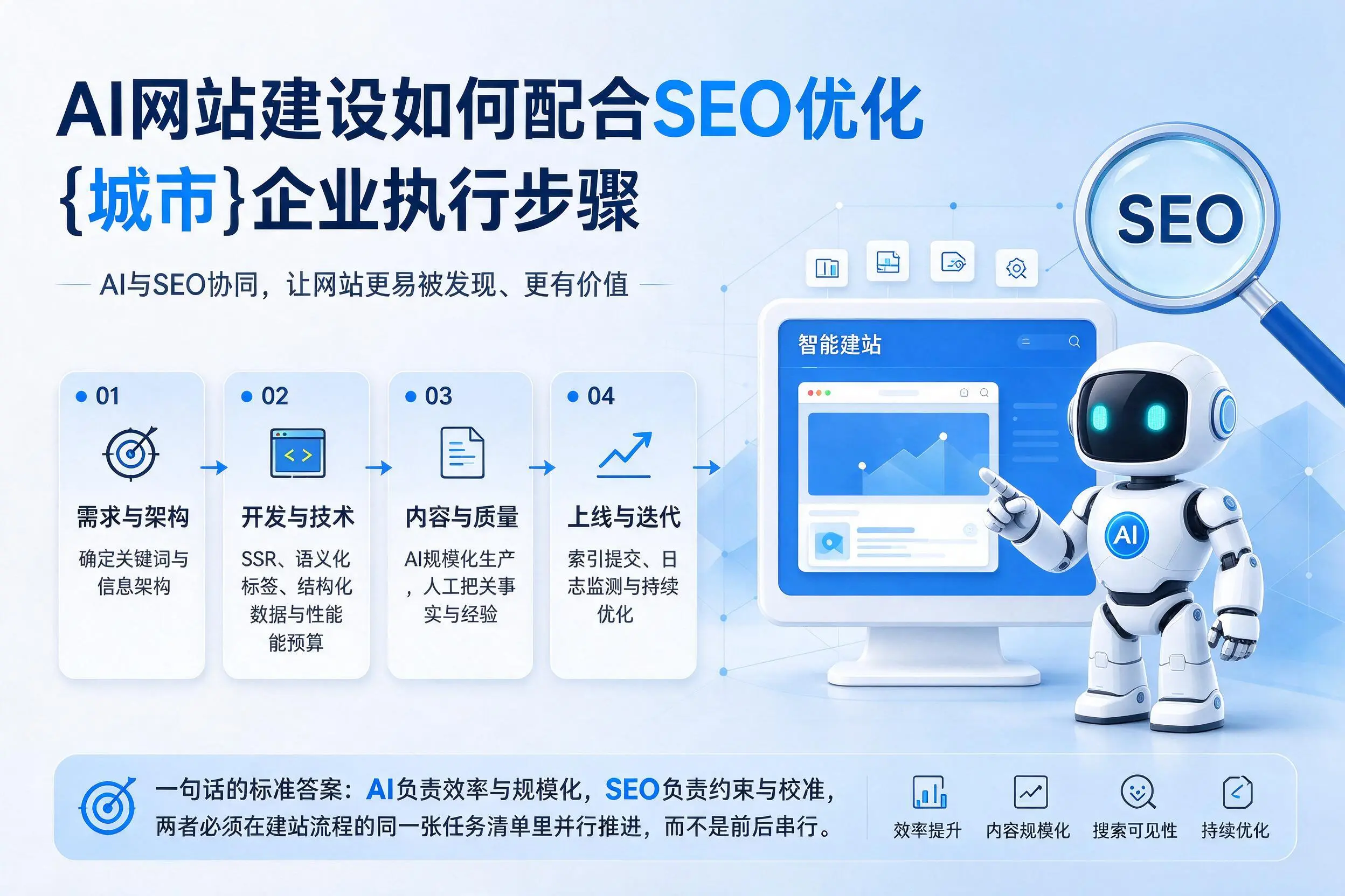 AI网站建设如何配合SEO优化，福建企业执行步骤