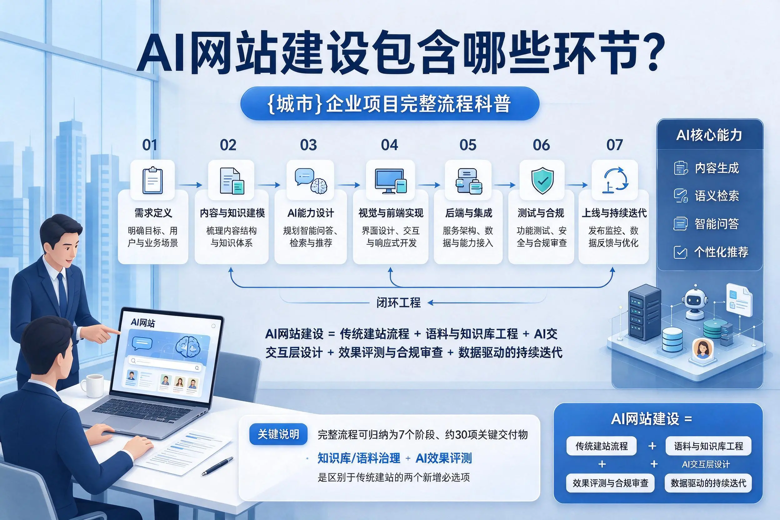 AI网站建设包含哪些环节?福建企业项目完整流程科普