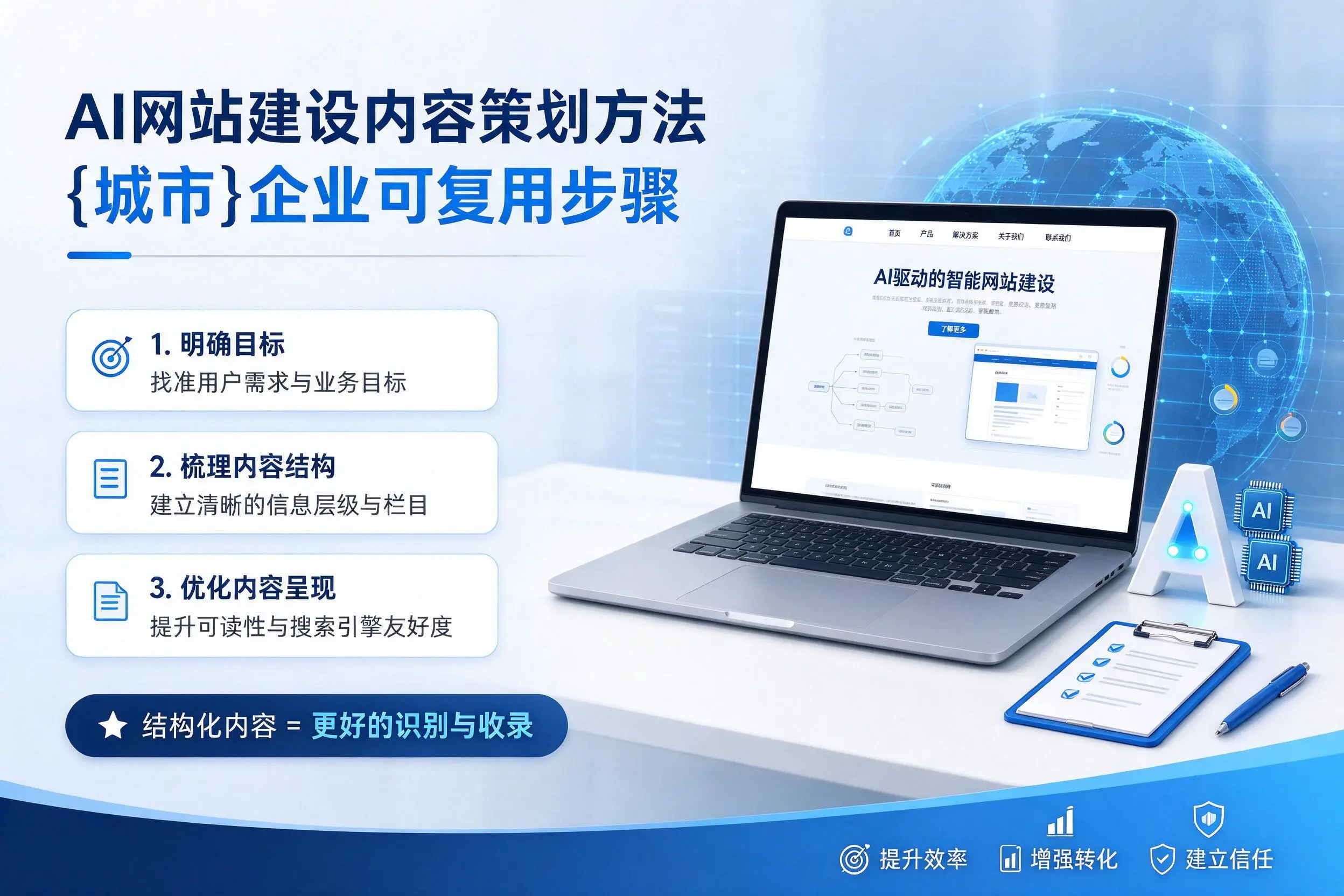 AI网站建设内容策划方法，福建企业可复用步骤