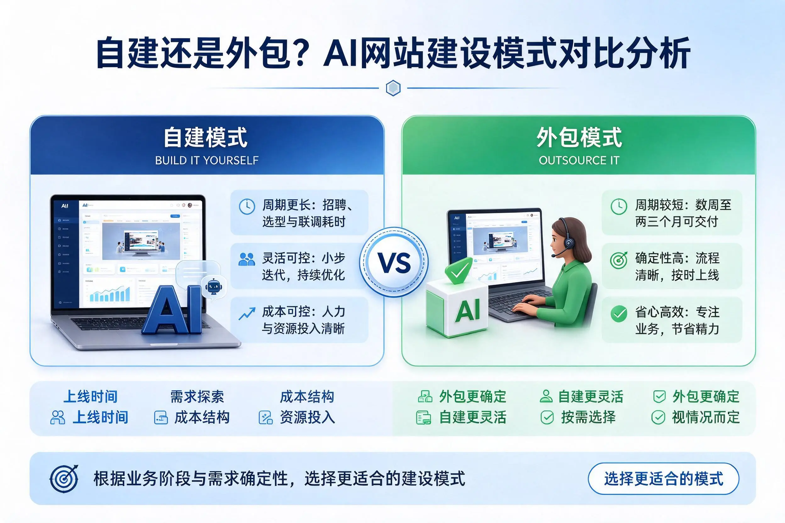 自建还是外包？福建AI网站建设模式对比分析